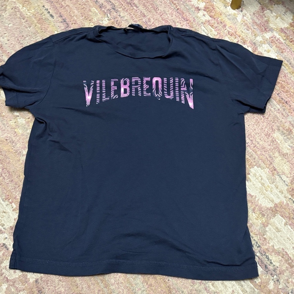 Vilebrequin Navy and Pink Kids Short Sleeve Tee